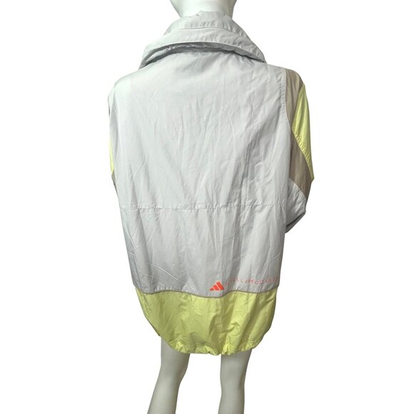 Adidas Stella McCartney Track Top S Oversized Grey Yellow Tan Zip Drawcords Logo - Picture 2 of 16